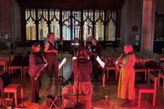 Baasets-day-1-recording-red-Ed-with-singers-scaled