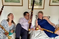 Relaxing before our Salon Music Supper Concert July 2025